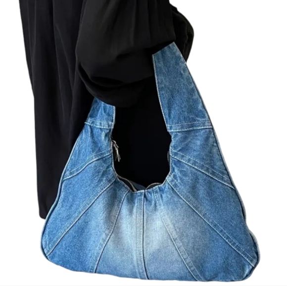 🪷3/$20🪷 Denim Hobo Bag Shoulder Purse New - Picture 8 of 8
